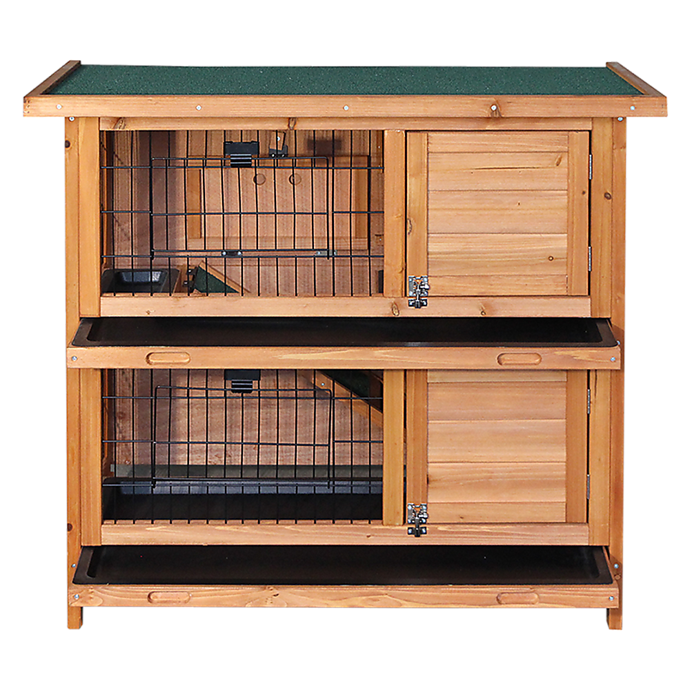 Large Rabbit Hutch with BASE Chicken Coop 2 Storey Guinea Pig Pet Cage House