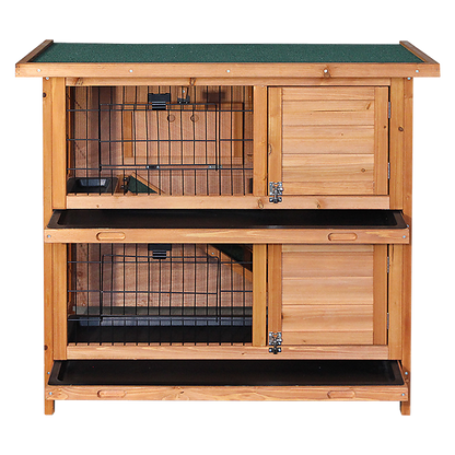 Large Rabbit Hutch with BASE Chicken Coop 2 Storey Guinea Pig Pet Cage House